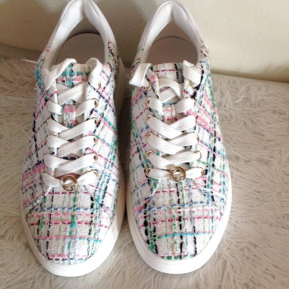 Kate Spade Lift Plaid Tweed Sneakers - Picture 4 of 8